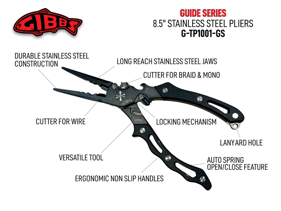 Gibbs Guide Series Stainless Steel Pliers 8.5